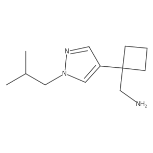 {1-[1-(2-methylpropyl)-1H-pyrazol-4-yl]cyclobutyl}methanamine结构式