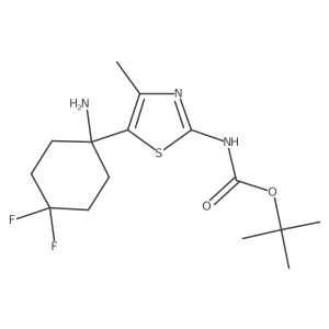 tert-butyl N-[5-(1-amino-4,4-difluorocyclohexyl)-4-methyl-1,3-thiazol-2-yl]carbamate结构式
