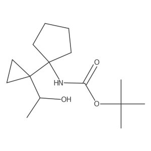 tert-butyl N-{1-[1-(1-hydroxyethyl)cyclopropyl]cyclopentyl}carbamate结构式