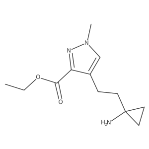 ethyl 4-[2-(1-aminocyclopropyl)ethyl]-1-methyl-1H-pyrazole-3-carboxylate Structure