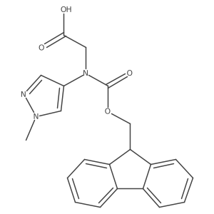 2-({[(9H-fluoren-9-yl)methoxy]carbonyl}(1-methyl-1H-pyrazol-4-yl)amino)acetic acid结构式