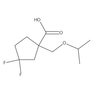 3,3-Difluoro-1-[(propan-2-yloxy)methyl]cyclopentane-1-carboxylic acid结构式