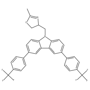 (S)-4-((3,6-Bis(4-(trifluoromethyl)phenyl)-9H-carbazol-9-yl)methyl)-2-methyl-4,5-dihydrooxazole Structure