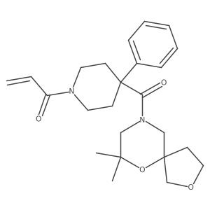 1-(4-{7,7-Dimethyl-2,6-dioxa-9-azaspiro[4.5]decane-9-carbonyl}-4-phenylpiperidin-1-yl)prop-2-en-1-one Structure