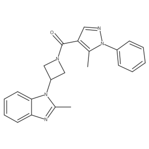2-methyl-1-[1-(5-methyl-1-phenyl-1H-pyrazole-4-carbonyl)azetidin-3-yl]-1H-1,3-benzodiazole Structure