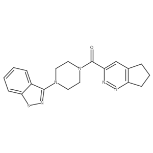 3-(4-{5H,6H,7H-cyclopenta[c]pyridazine-3-carbonyl}piperazin-1-yl)-1,2-benzothiazole结构式