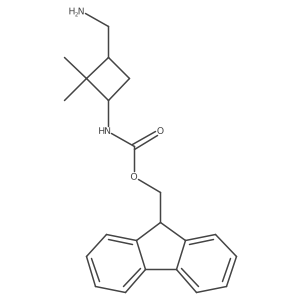 rac-(9H-fluoren-9-yl)methyl N-[(1R,3S)-3-(aminomethyl)-2,2-dimethylcyclobutyl]carbamate Structure