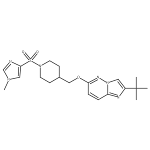 4-[({2-tert-butylimidazo[1,2-b]pyridazin-6-yl}oxy)methyl]-1-[(1-methyl-1H-imidazol-4-yl)sulfonyl]piperidine Structure