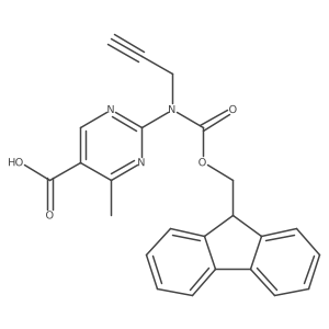 2-({[(9H-fluoren-9-yl)methoxy]carbonyl}(prop-2-yn-1-yl)amino)-4-methylpyrimidine-5-carboxylic acid结构式