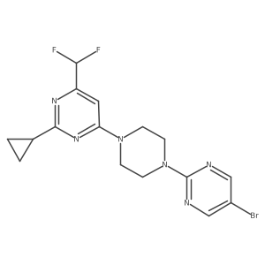 4-[4-(5-Bromopyrimidin-2-yl)piperazin-1-yl]-2-cyclopropyl-6-(difluoromethyl)pyrimidine Structure