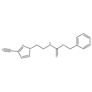 benzyl N-[2-(3-cyano-1H-1,2,4-triazol-1-yl)ethyl]carbamate结构式