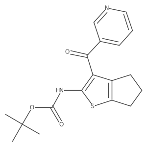 tert-butyl N-[3-(pyridine-3-carbonyl)-4H,5H,6H-cyclopenta[b]thiophen-2-yl]carbamate Structure