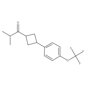 N,N-dimethyl-3-[4-(trifluoromethoxy)phenyl]cyclobutane-1-carboxamide结构式