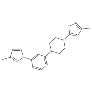 4-[4-(3-methyl-1,2,4-thiadiazol-5-yl)piperazin-1-yl]-6-(3-methyl-1H-pyrazol-1-yl)pyrimidine结构式