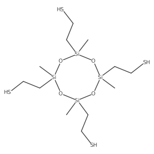 2,4,6,8-Tetramethylcyclotetrasiloxane-2,4,6,8-tetraethanethiol Structure