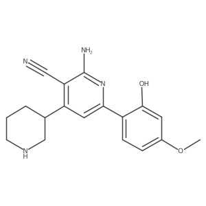 2-Amino-6-(2-hydroxy-4-methoxyphenyl)-4-(3-piperidinyl)-3-pyridinecarbonitrile Structure