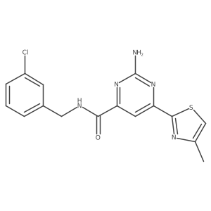 4-Pyrimidinecarboxamide,2-amino-n-[(3-chlorophenyl)methyl]-6-(4-methyl-2-thiazolyl)-结构式
