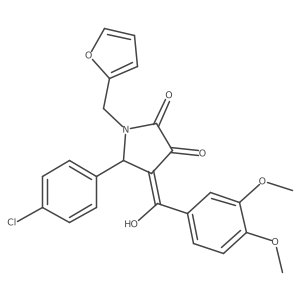 (4E)-5-(4-chlorophenyl)-4-[(3,4-dimethoxyphenyl)-hydroxymethylidene]-1-(furan-2-ylmethyl)pyrrolidine-2,3-dione Structure