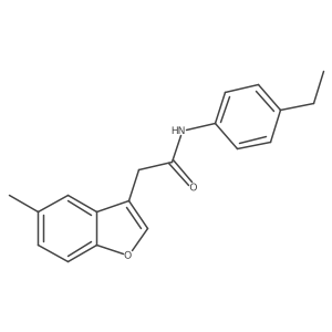 N-(4-ethylphenyl)-2-(5-methyl-1-benzofuran-3-yl)acetamide结构式