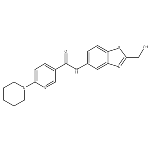 N-[2-(hydroxymethyl)-1,3-benzothiazol-5-yl]-6-piperidin-1ylnicotinamide结构式