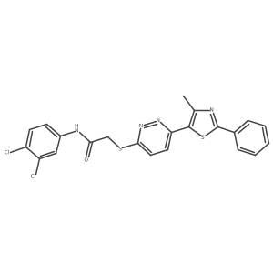 N-(3,4-dichlorophenyl)-2-((6-(4-methyl-2-phenylthiazol-5-yl)pyridazin-3-yl)thio)acetamide结构式