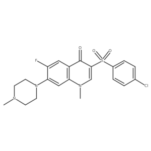 3-((4-chlorophenyl)sulfonyl)-6-fluoro-1-methyl-7-(4-methylpiperazin-1-yl)quinolin-4(1H)-one Structure
