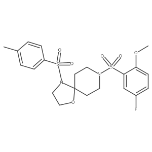 8-((5-Fluoro-2-methoxyphenyl)sulfonyl)-4-tosyl-1-oxa-4,8-diazaspiro[4.5]decane结构式