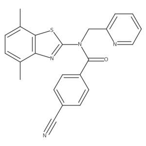 4-cyano-N-(4,7-dimethylbenzo[d]thiazol-2-yl)-N-(pyridin-2-ylmethyl)benzamide结构式