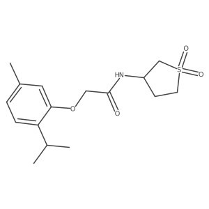 N-(1,1-dioxidotetrahydrothiophen-3-yl)-2-[5-methyl-2-(propan-2-yl)phenoxy]acetamide结构式