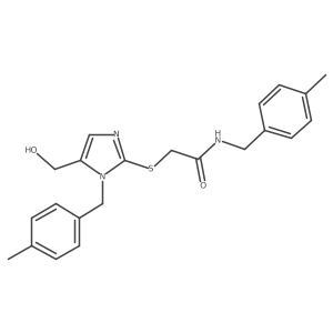 2-{[5-(Hydroxymethyl)-1-[(4-methylphenyl)methyl]-1H-imidazol-2-YL]sulfanyl}-N-[(4-methylphenyl)methyl]acetamide结构式