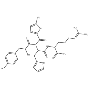 L-Tyrosyl-4-amino-1H-imidazole-2-carbonyl-L-histidyl-L-argininamide结构式
