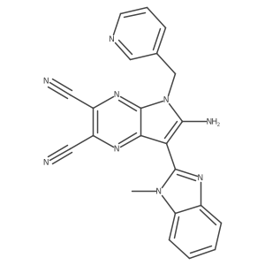 6-amino-7-(1-methyl-1H-1,3-benzodiazol-2-yl)-5-[(pyridin-3-yl)methyl]-5H-pyrrolo[2,3-b]pyrazine-2,3-dicarbonitrile结构式
