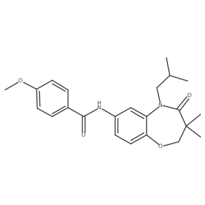 N-(5-isobutyl-3,3-dimethyl-4-oxo-2,3,4,5-tetrahydrobenzo[b][1,4]oxazepin-7-yl)-4-methoxybenzamide结构式