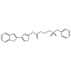N-(4-(benzofuran-2-yl)thiazol-2-yl)-4-(benzylsulfonyl)butanamide Structure