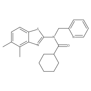 N-(4,5-dimethylbenzo[d]thiazol-2-yl)-N-(pyridin-2-ylmethyl)cyclohexanecarboxamide结构式