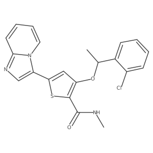 3-(1-(2-Chlorophenyl)ethoxy)-5-(imidazo[1,2-a]pyridin-3-yl)-n-methylthiophene-2-carboxamide Structure