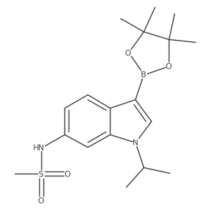 N-(1-Isopropyl-3-(4,4,5,5-tetramethyl-1,3,2-dioxaborolan-2-yl)-1H-indol-6-yl)methanesulfonamide结构式