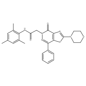 N-mesityl-2-(2-morpholino-4-oxo-7-phenylthiazolo[4,5-d]pyridazin-5(4H)-yl)acetamide结构式