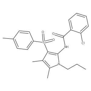 2-chloro-N-{4,5-dimethyl-3-[(4-methylphenyl)sulfonyl]-1-propyl-1H-pyrrol-2-yl}benzamide结构式