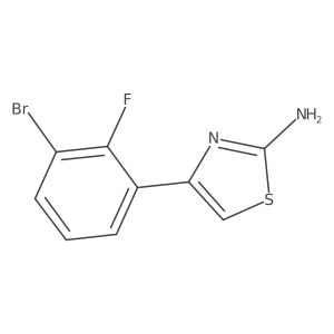 4-(3-Bromo-2-fluorophenyl)-1,3-thiazol-2-amine结构式