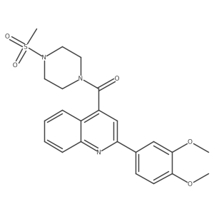 [2-(3,4-Dimethoxyphenyl)-4-quinolyl][4-(methylsulfonyl)piperazino]methanone结构式
