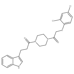 1-{4-[(2,4-dichlorophenoxy)acetyl]piperazin-1-yl}-3-(1H-indol-3-yl)propan-1-one结构式