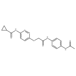N-[6-({[(4-acetamidophenyl)carbamoyl]methyl}sulfanyl)pyridazin-3-yl]cyclopropanecarboxamide结构式