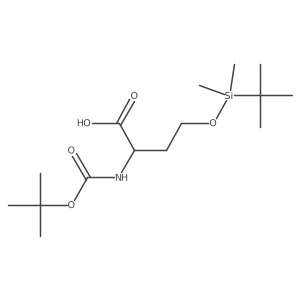 N-(tert-butoxycarbonyl)-O-[tert-butyl(dimethyl)silyl]-D-homoserine Structure