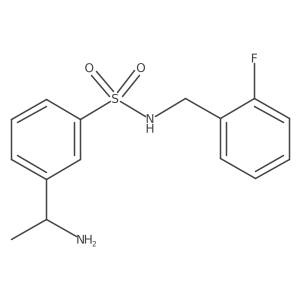 3-(1-aminoethyl)-N-[(2-fluorophenyl)methyl]benzenesulfonamide结构式
