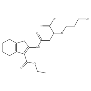 4-((3-(Ethoxycarbonyl)-4,5,6,7-tetrahydrobenzo[b]thiophen-2-yl)amino)-2-((3-hydroxypropyl)amino)-4-oxobutanoic acid结构式