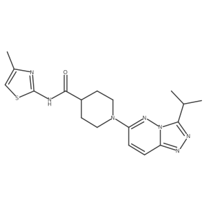 Cc1csc(NC(=O)C2CCN(c3ccc4nnc(C(C)C)n4n3)CC2)n1结构式