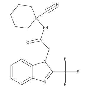 N#CC1(NC(=O)Cn2c(C(F)(F)F)nc3ccccc32)CCCCC1结构式