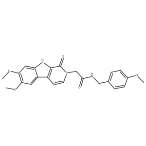 COc1ccc(CNC(=O)Cn2cnc3c([nH]c4cc(OC)c(OC)cc43)c2=O)cc1结构式