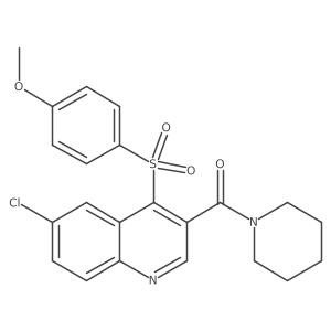 6-Chloro-4-[(4-methoxyphenyl)sulfonyl]-3-(piperidin-1-ylcarbonyl)quinoline结构式